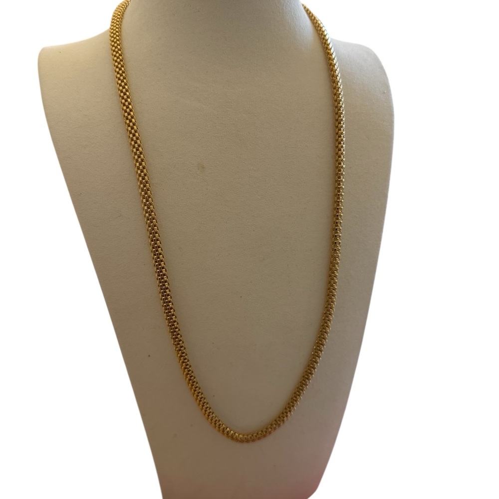Elegant Box Chain Gold  Plated long Necklace